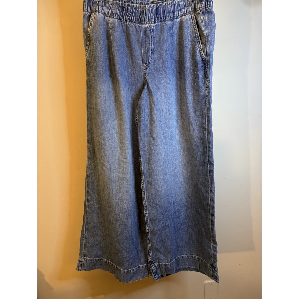 Gap Wide Leg Denim Pull-On Pants - Light Blue Sz Large